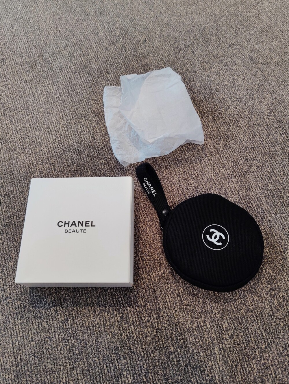 CHANEL Black Coin Pouch Purse with Gold Accents
